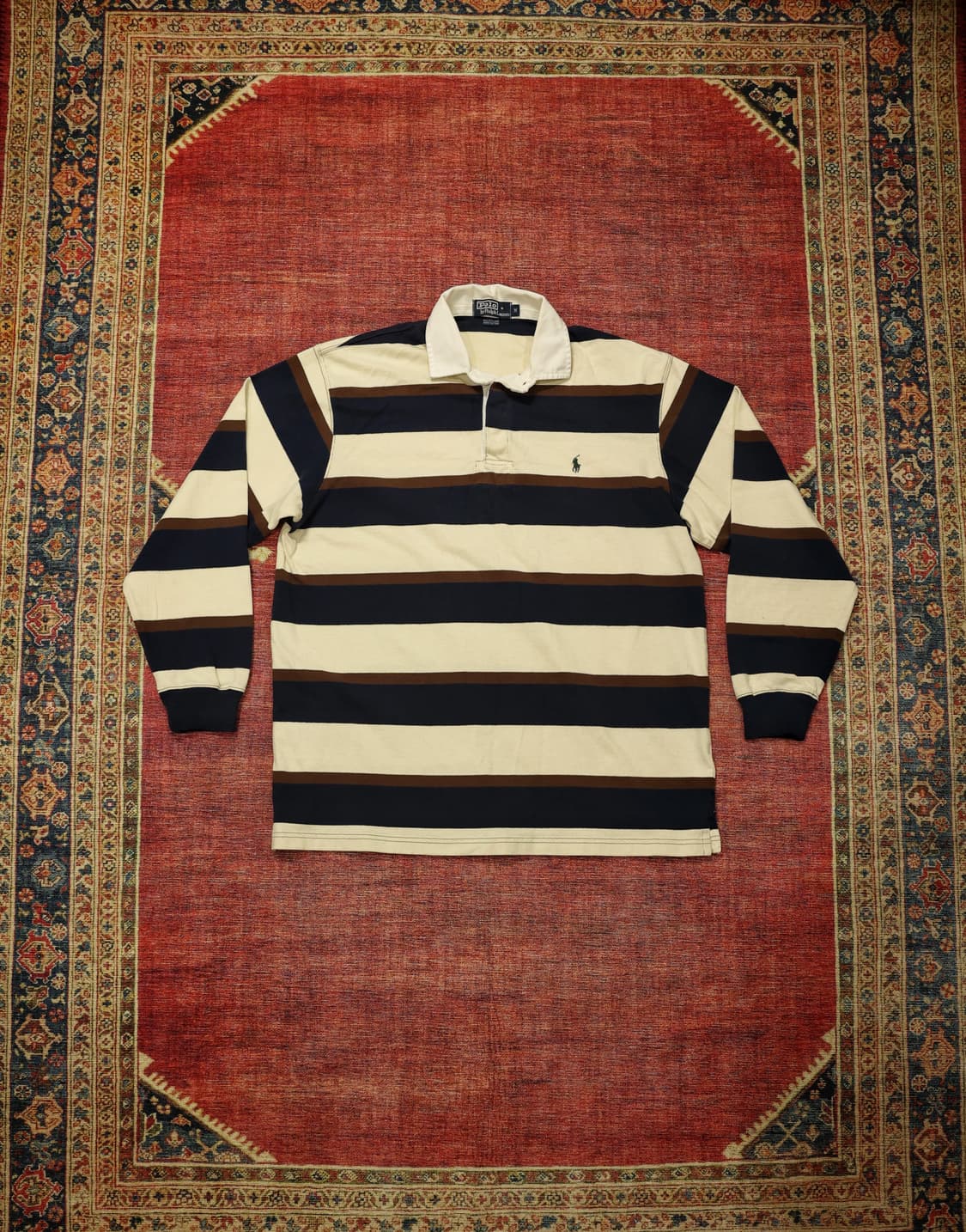 90~00s 빈티지 폴로 스트라이프 럭비티 판매 상품이미지1