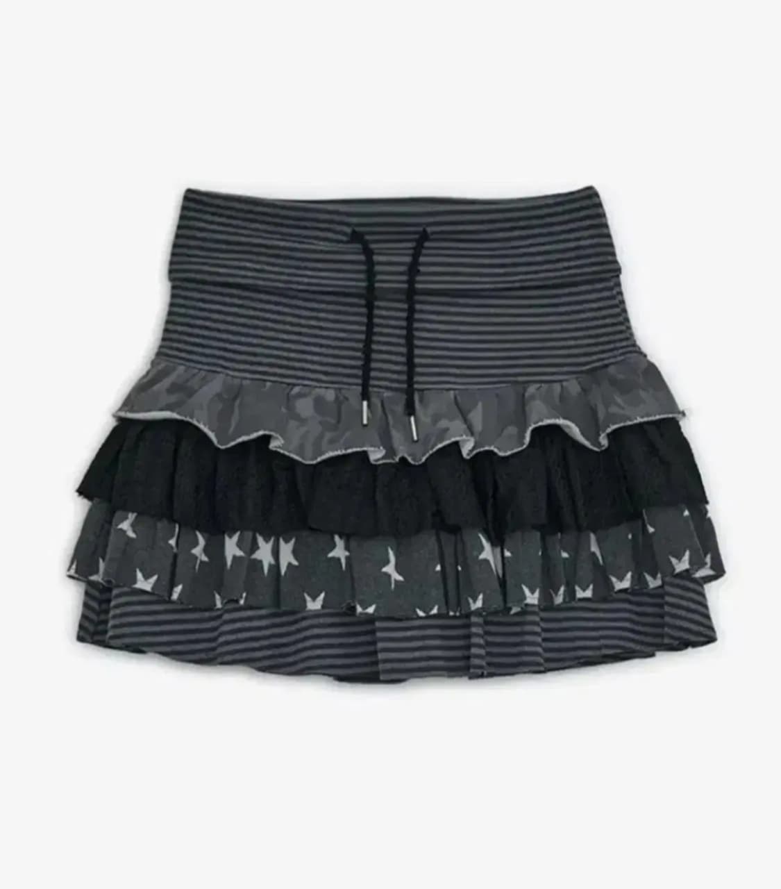 hug your skin 허그유어스킨 캉캉 레이어드 스커트 차콜 상품이미지1