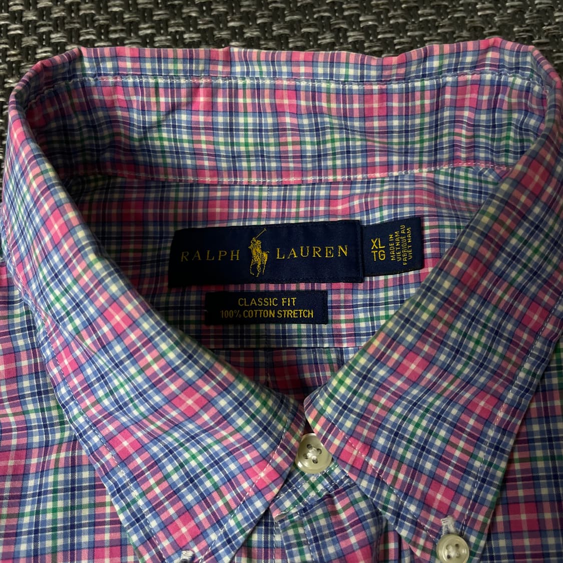 폴로랄프로렌 핑크 그린 퍼플 멀티배색 체크 긴팔 셔츠 클래식핏 XL 상품이미지4