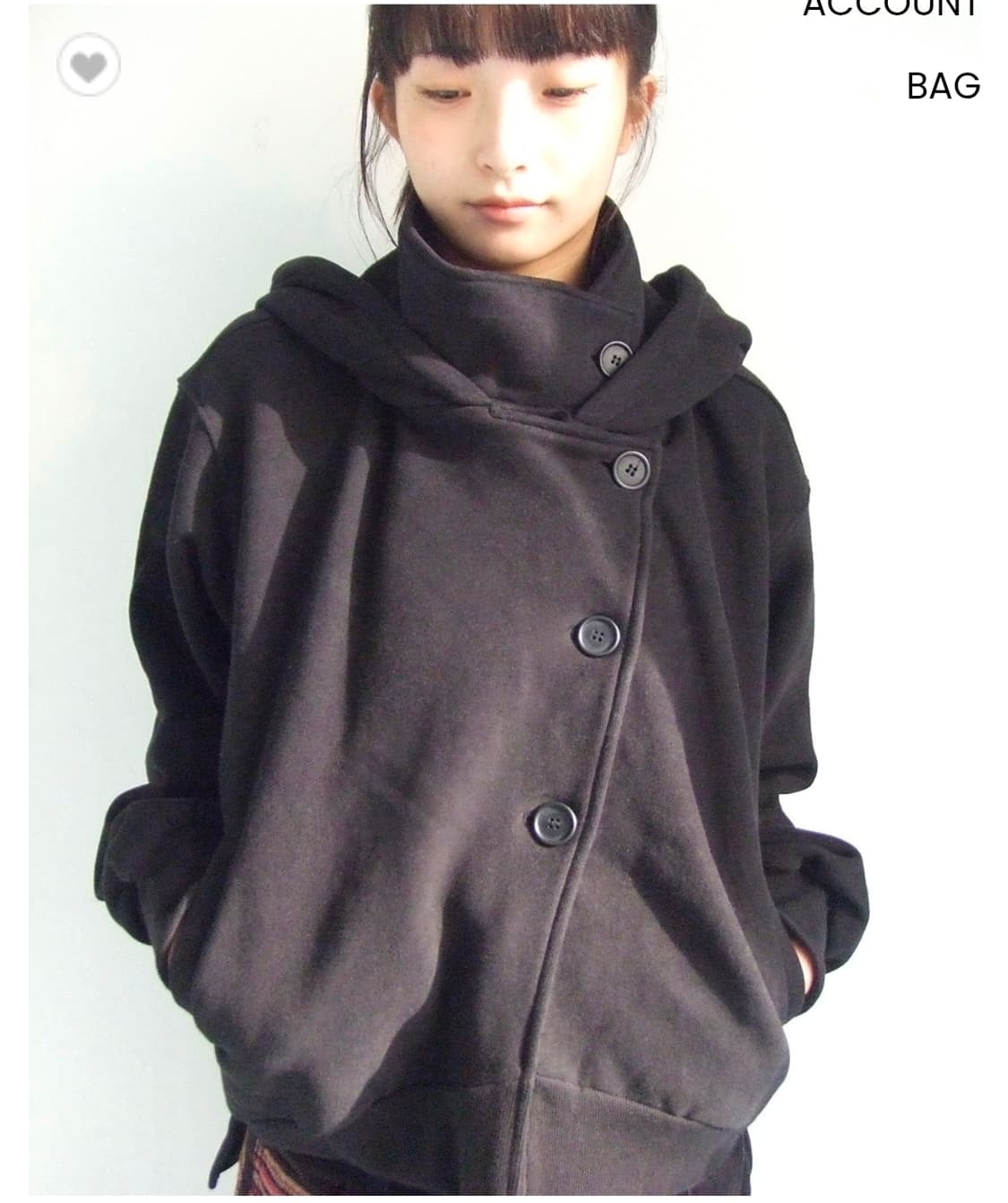 High Neck Hood Zip Up Black 상품이미지1