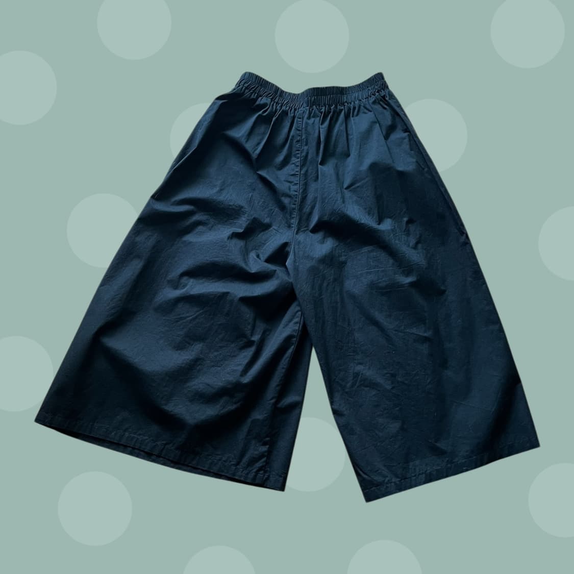 단추 포인트 블랙 와이드 팬츠 상품이미지4