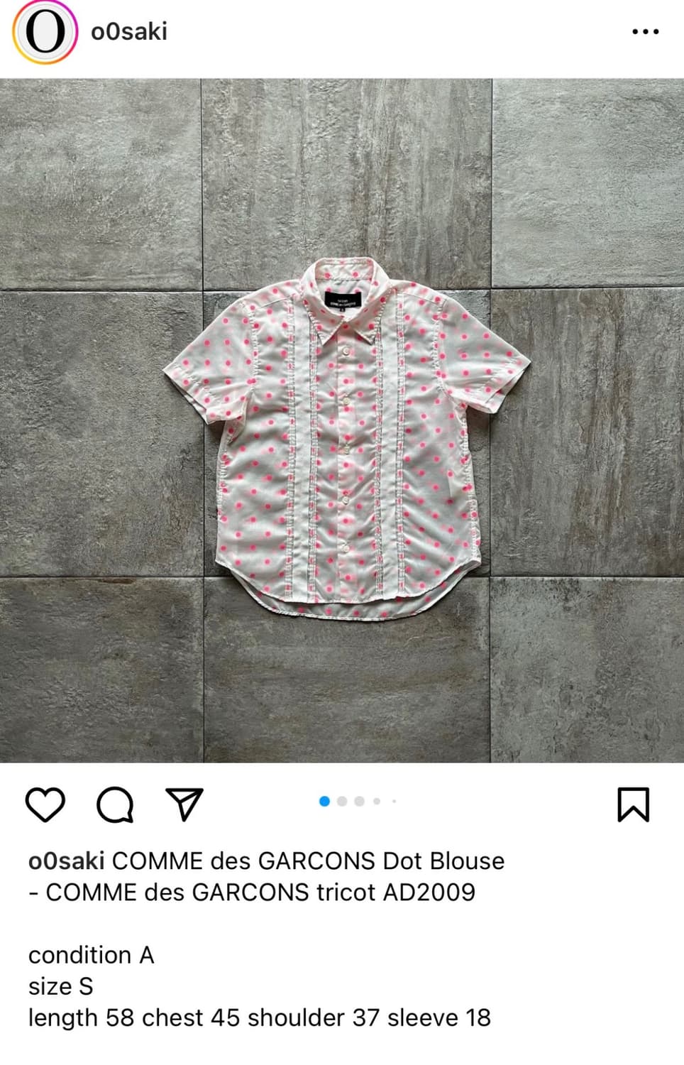 꼼데가르송 빈티지 도트 블라우스 상품이미지5