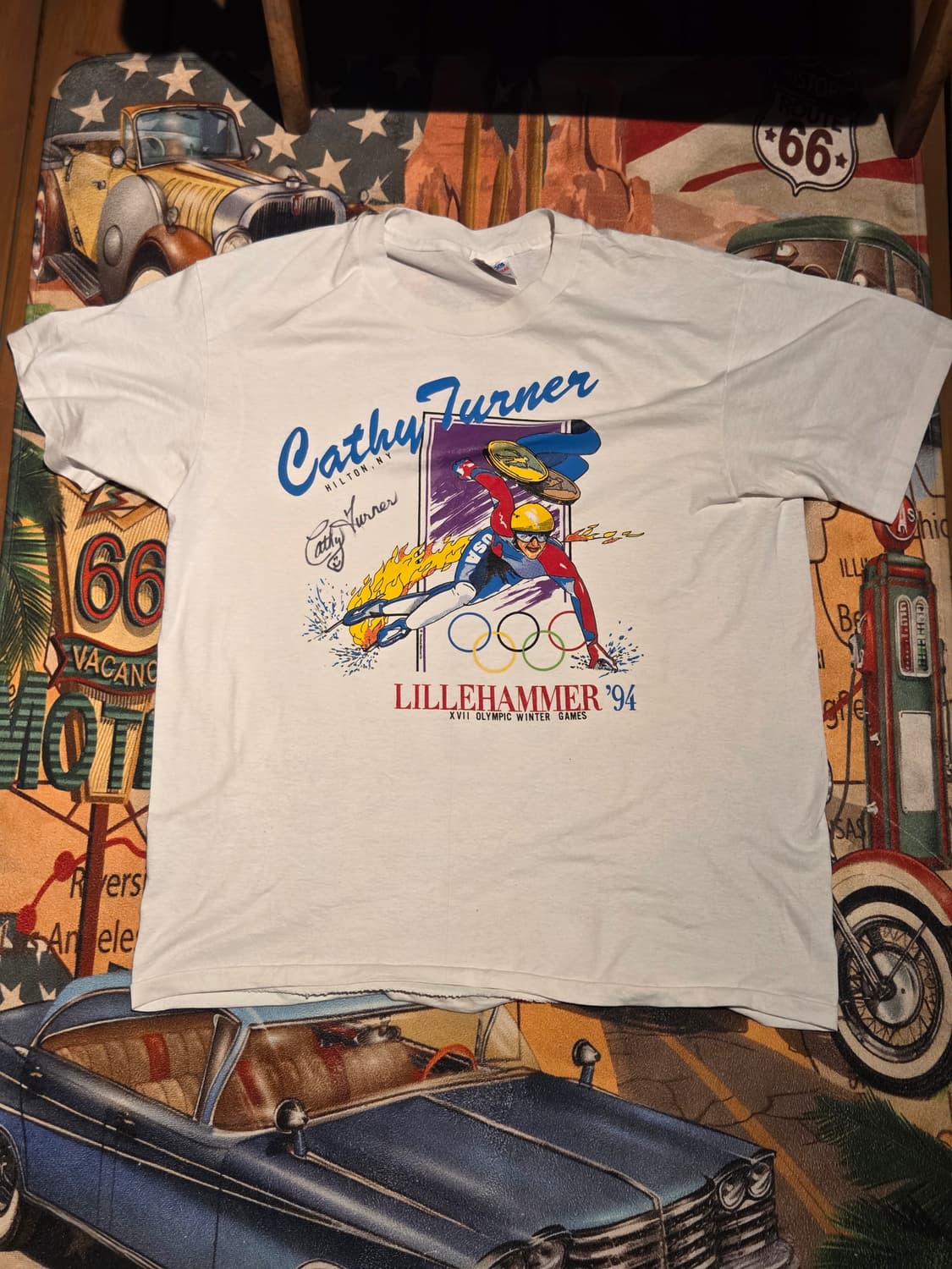 90's 릴레함메르 동계올림픽 그래픽 빈티지 티셔츠 상품이미지1