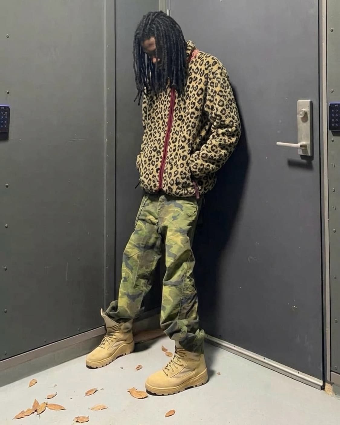 Kapital 레오파드 패턴 플리스 집업 블루종 상품이미지1