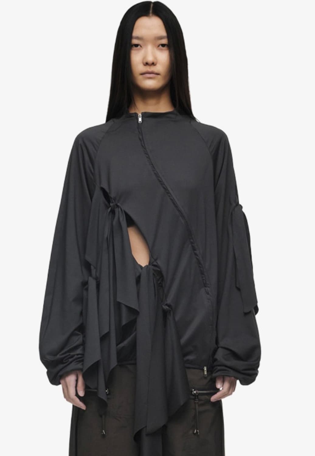 나체 TIE JERSEY JACKET CHARCOAL 상품이미지2