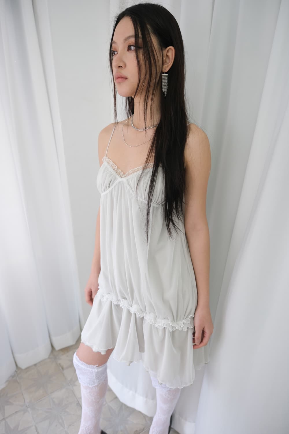 Sheer Layered Two-Way Dress *Baby Sage 상품이미지6