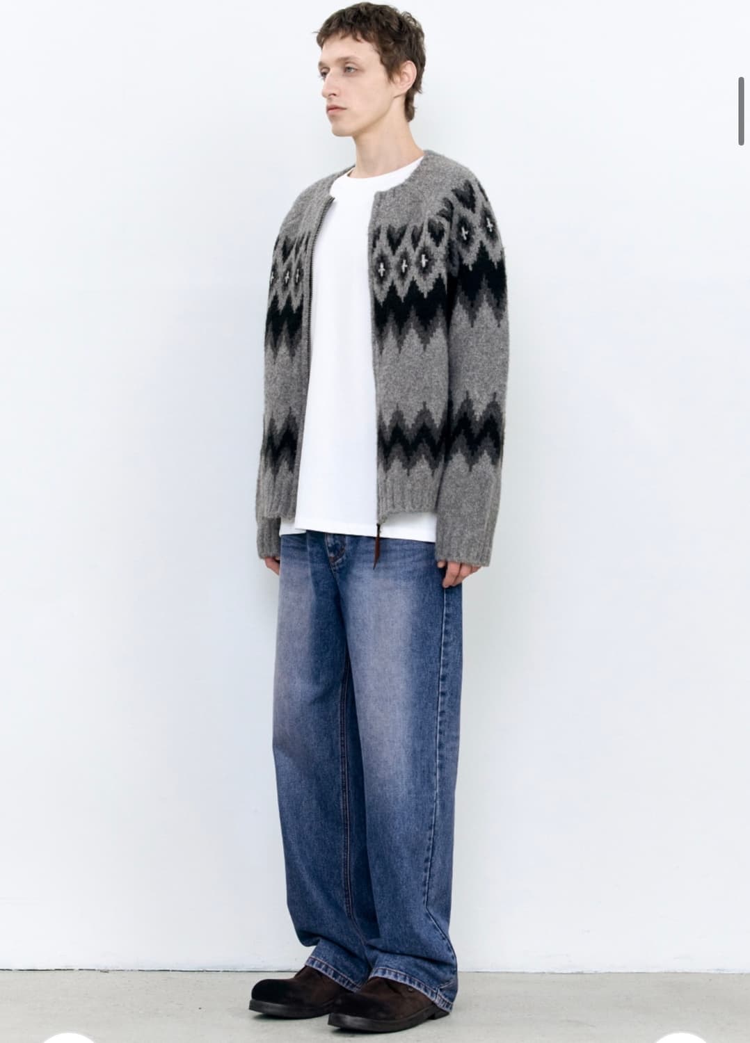 인사일런스 노르딕 라운드 집업 GREY L사이즈 상품이미지3