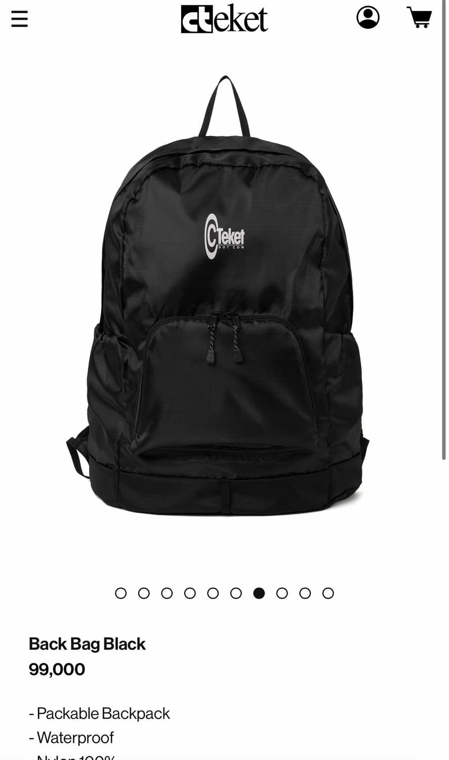 테켓 Back Bag Black 상품이미지2