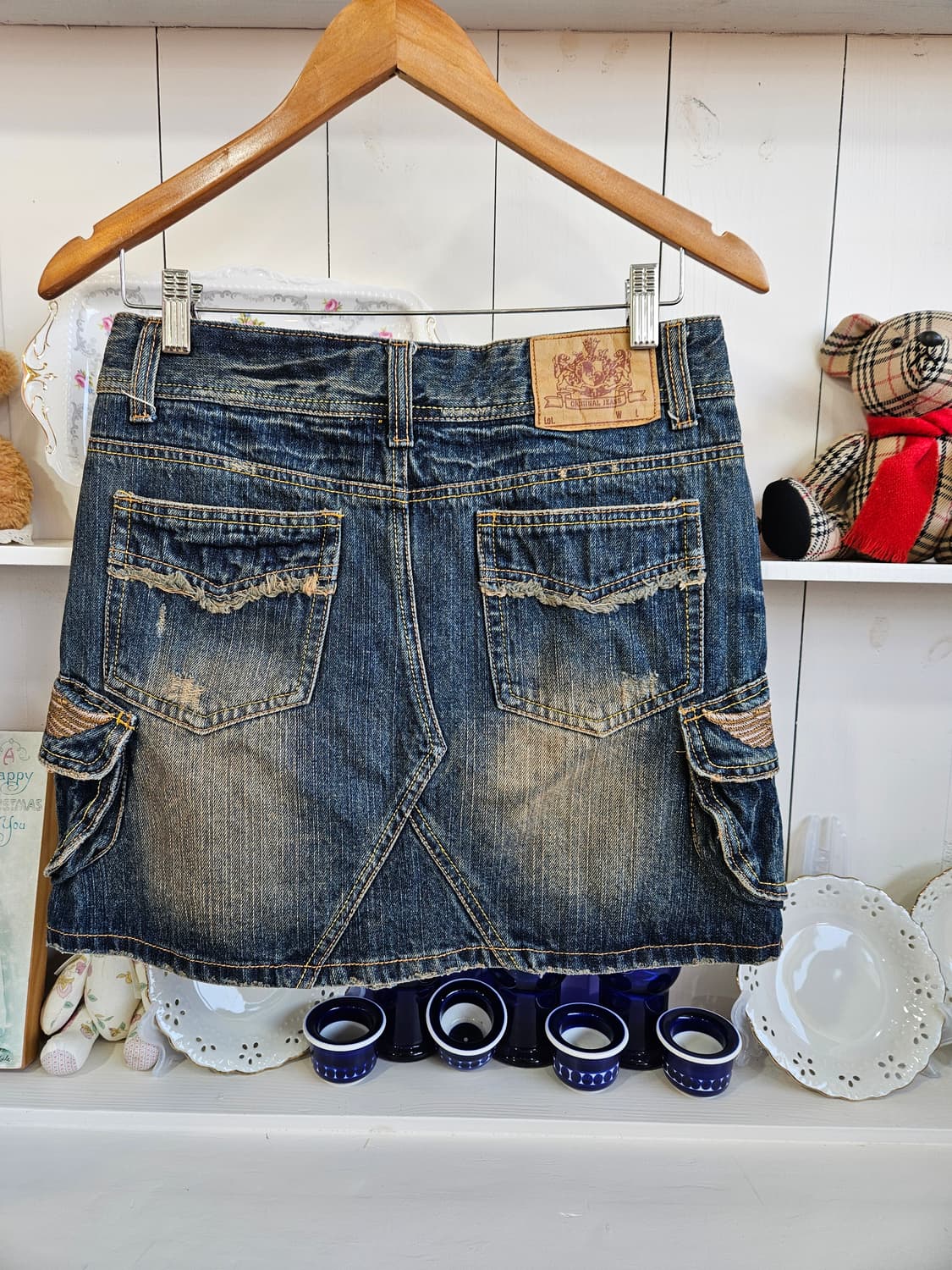 빈티지 워싱 데님 카고 스커트 상품이미지5