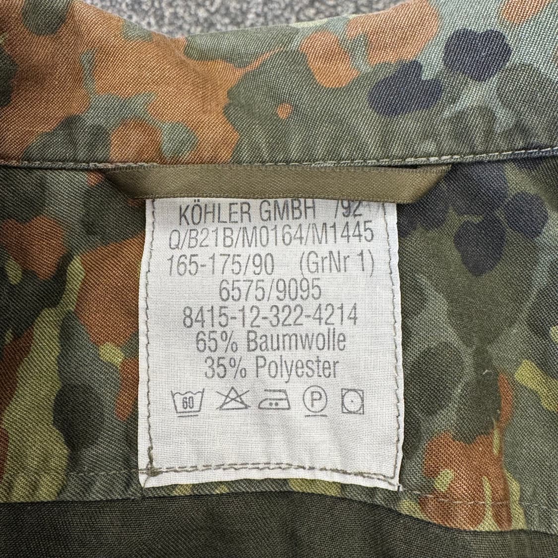 90s 빈티지 독일군 플랙탄 카모 셔츠 자켓 (S)    상품이미지6