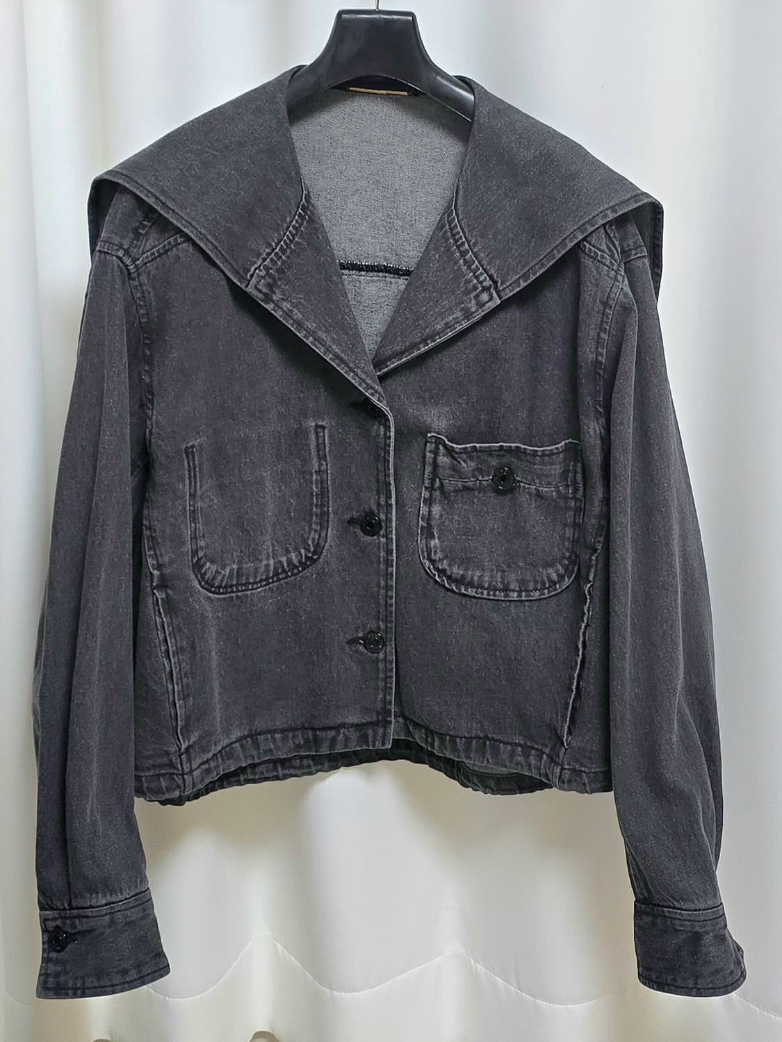 (한섬) SYSTEM 시스템 세일러 카라 데님 자켓 55 상품이미지4