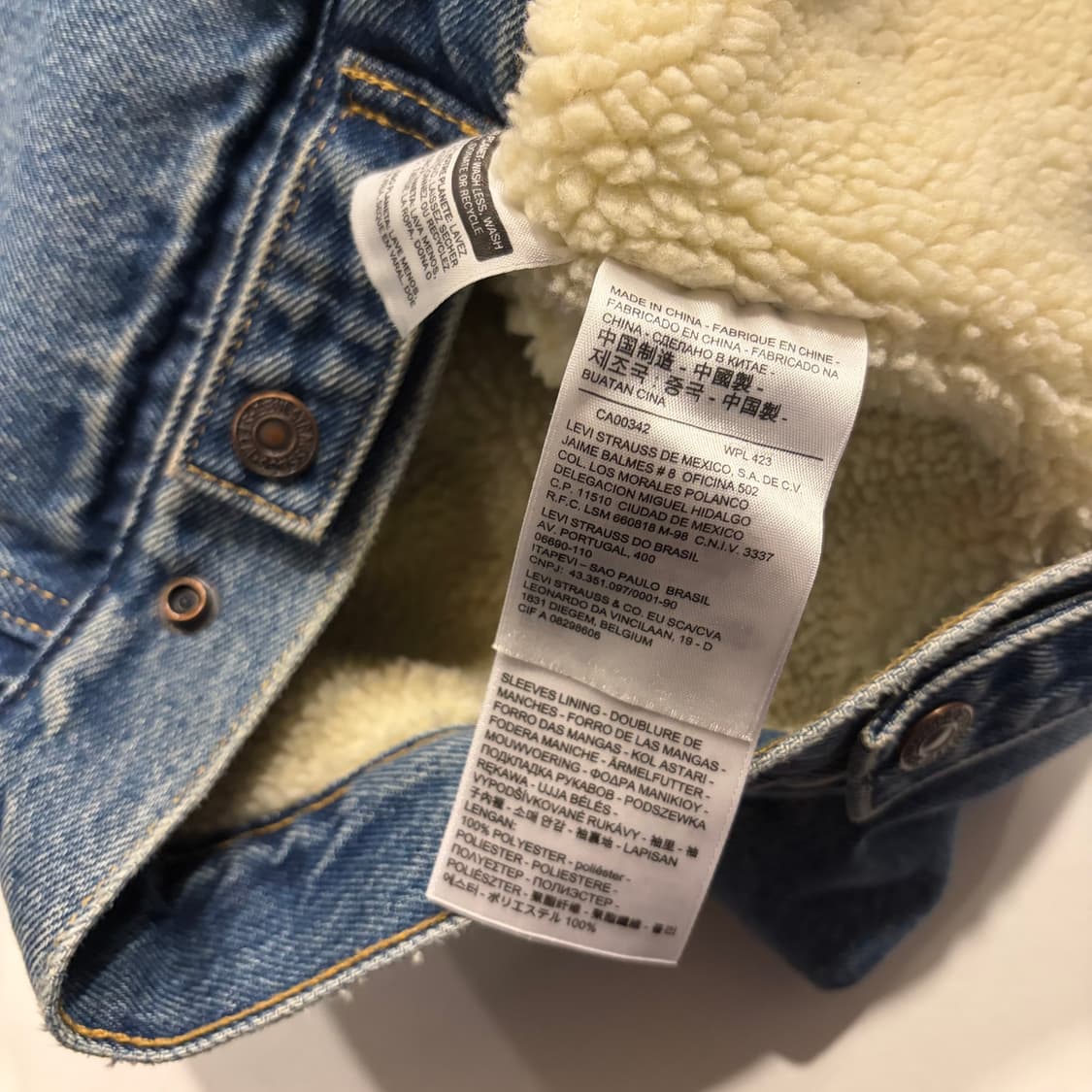 [S] 리바이스 청 데님 자켓 쉐르파 카라 D162 상품이미지7