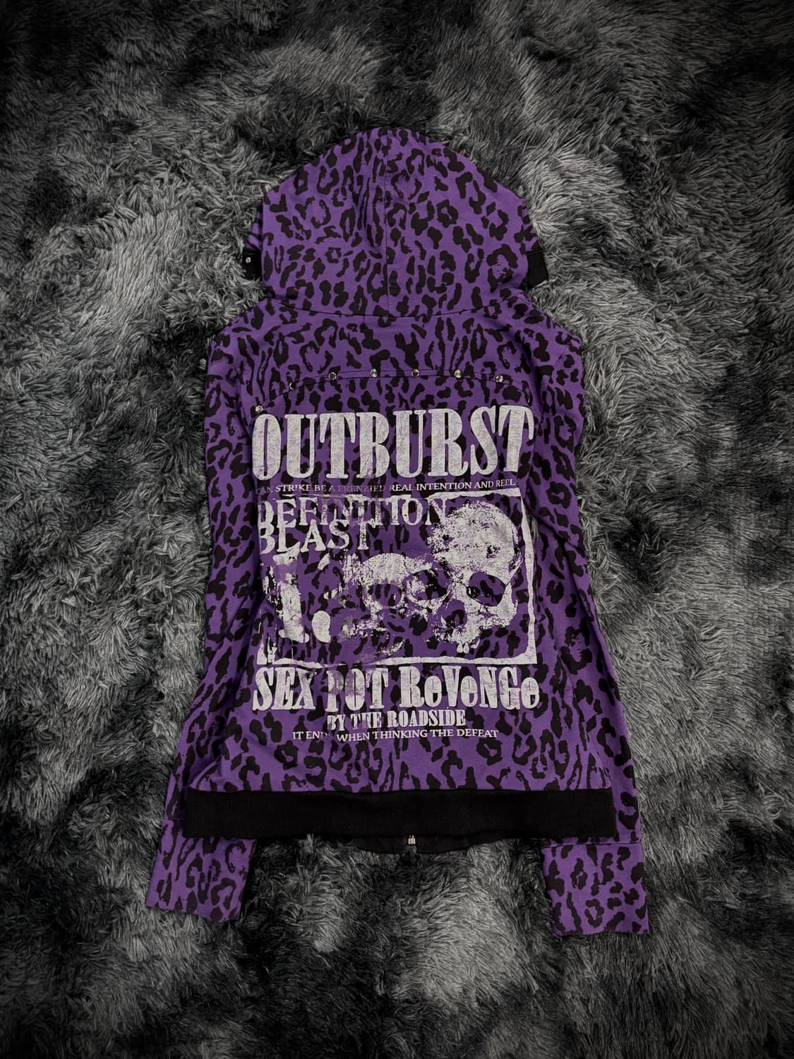 Sexpot Revenge 퍼플 호피 펑크 후드집업 상품이미지2