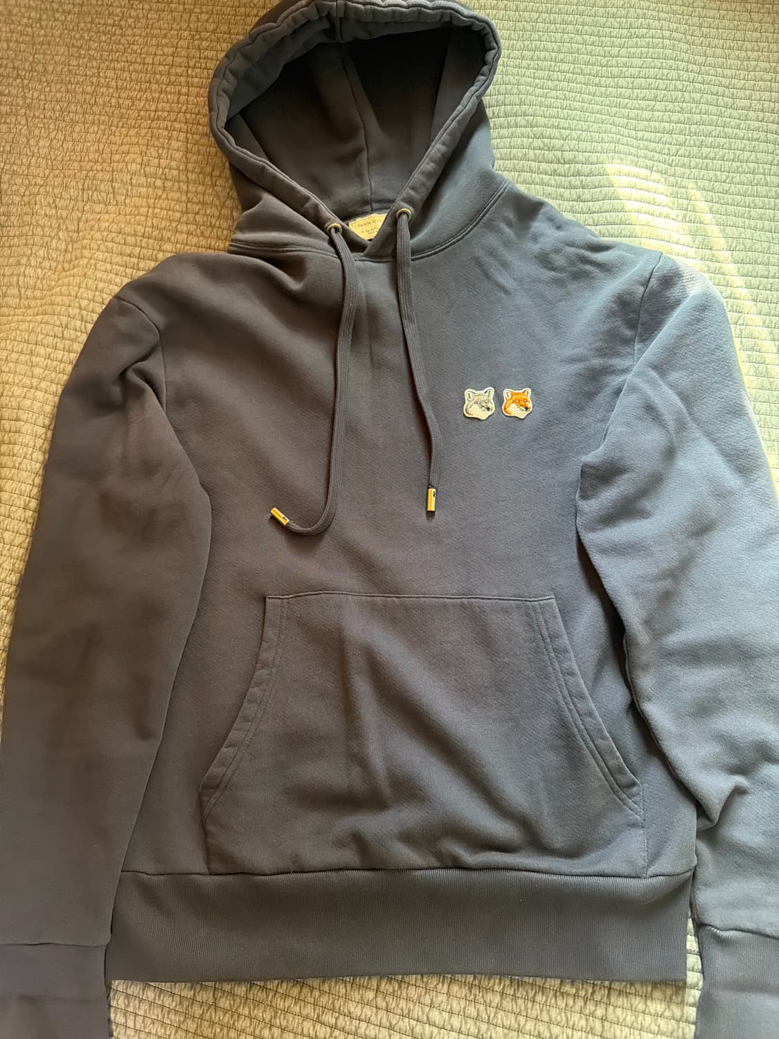 메종 키츠네 더블 폭스 헤드 패치 후드 네이비 상품이미지4