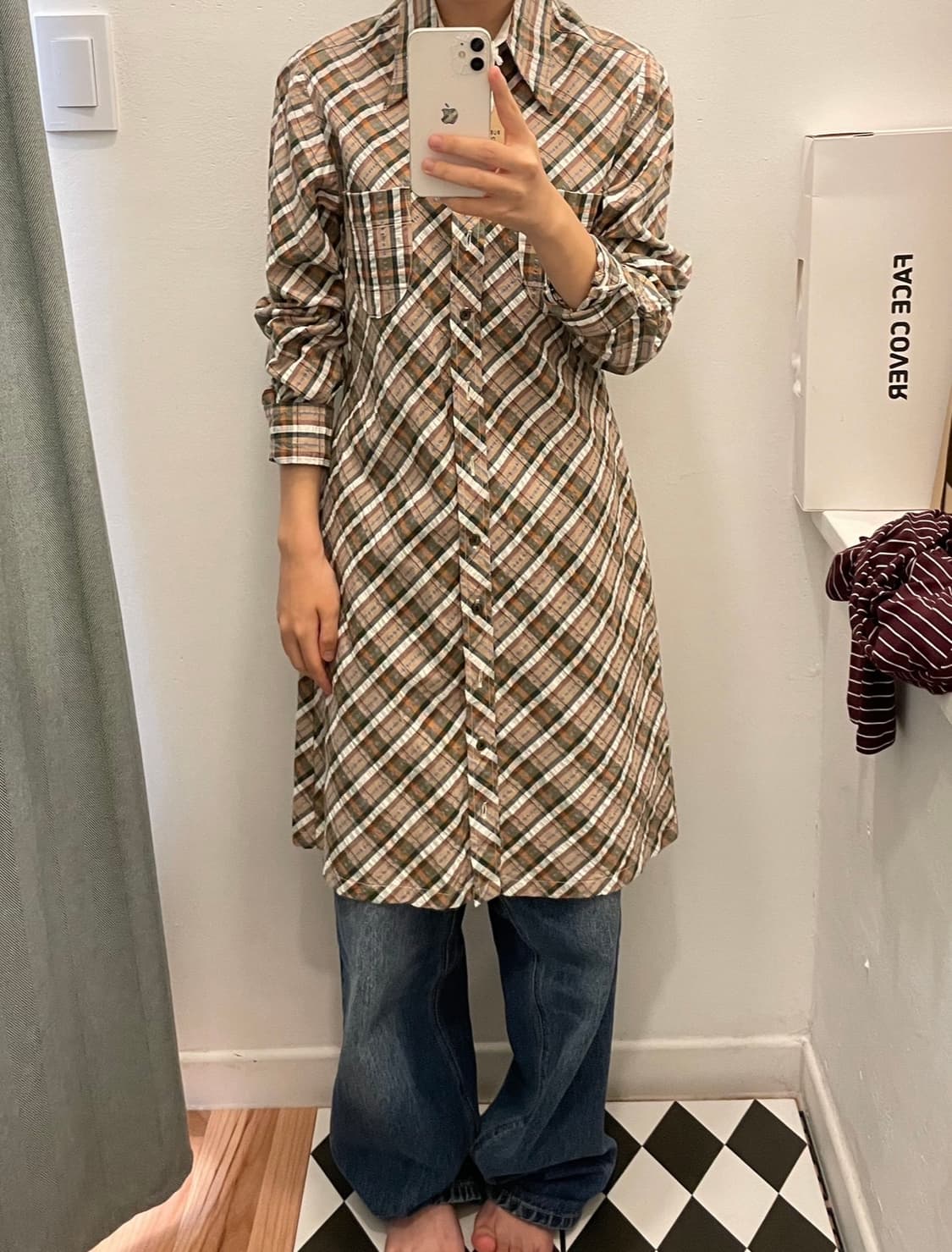 빈티지 셔츠 원피스 상품이미지1