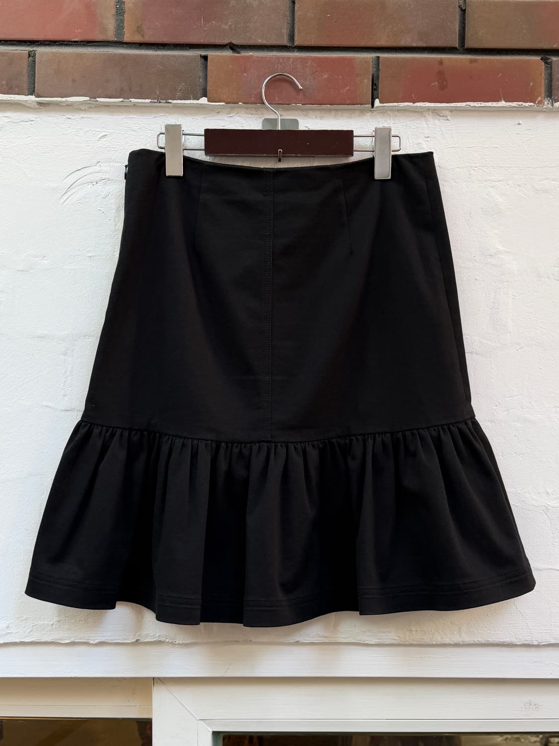 PRADA 프라다 블랙 더블 볼륨 스커트 40S 상품이미지7