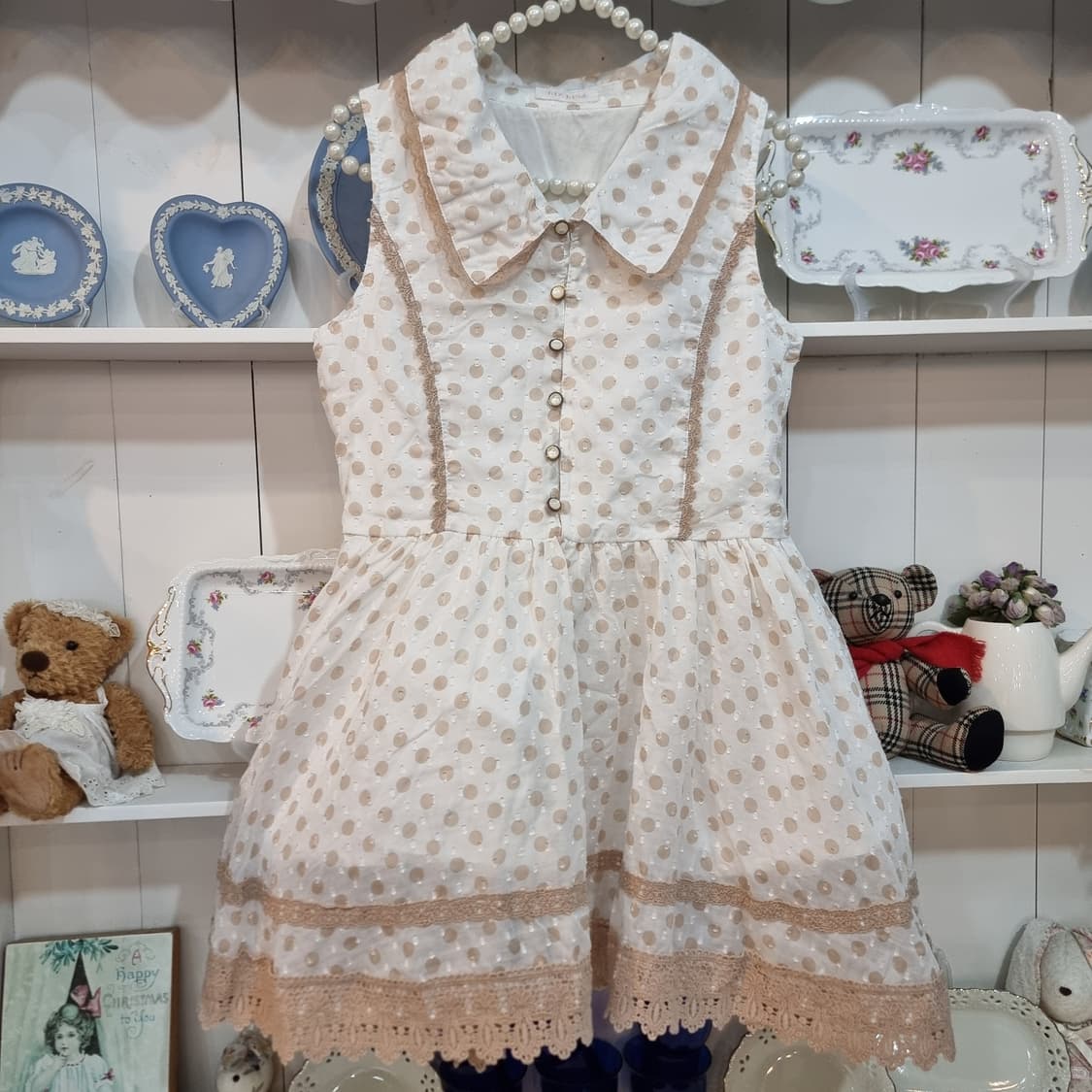 리즈리사 LIZ LISA 라떼빛 도트 레이스 미니원피스 상품이미지4