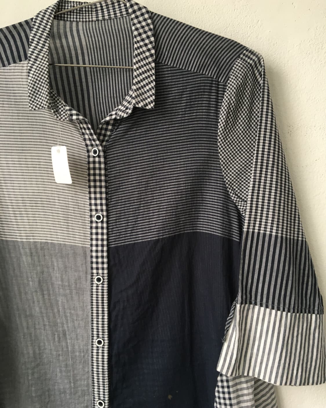 Check pattern mixed shirt 상품이미지4