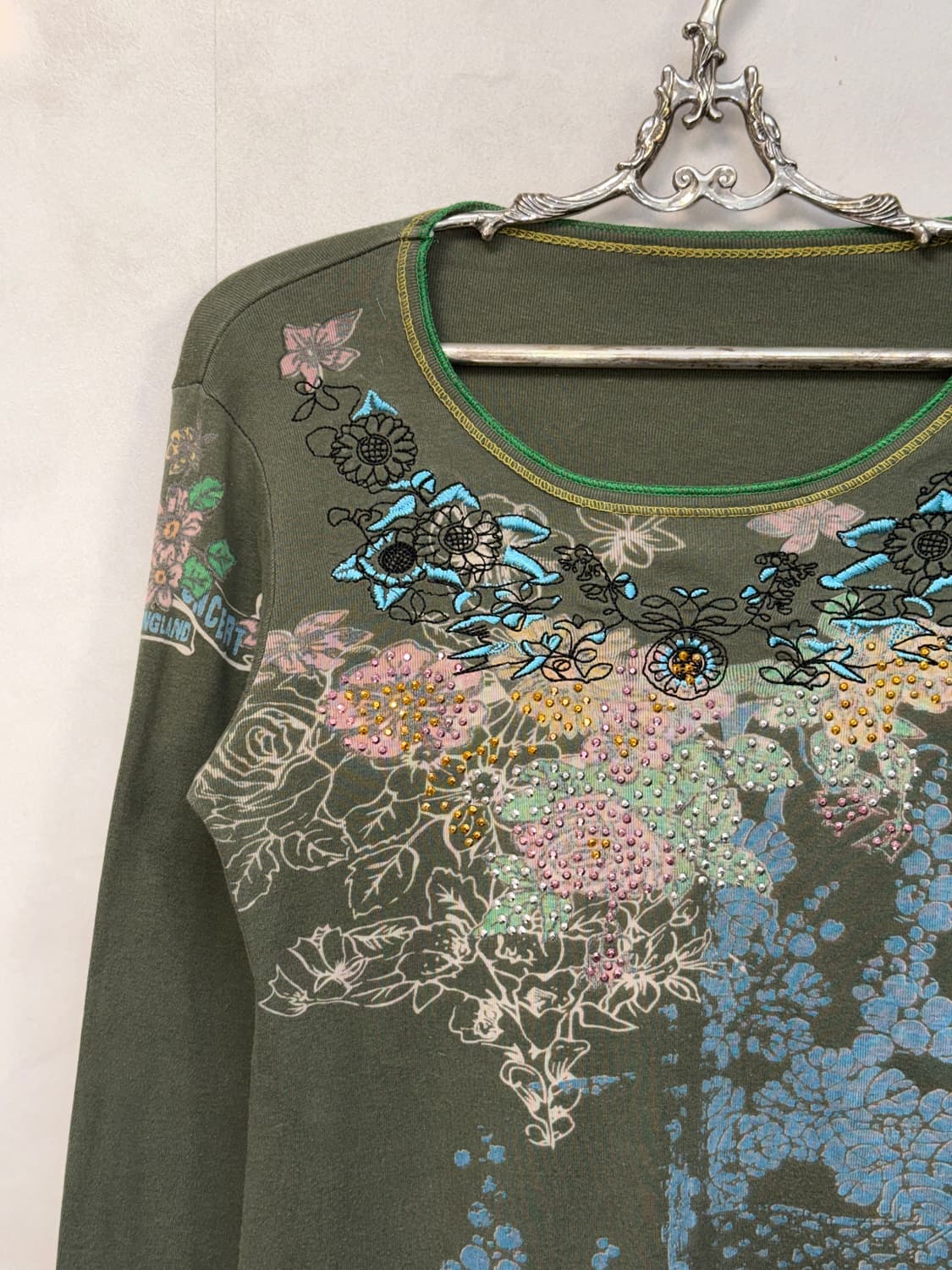 Khaki oriental fairy floral cubic sleeve 상품이미지5