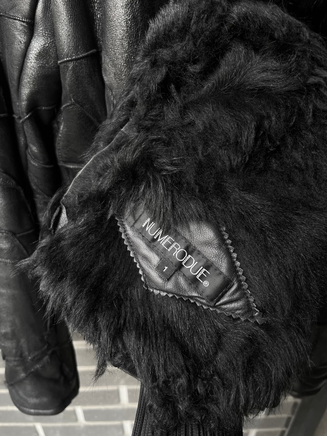 90s NUMERODUE 패치워크 양가죽 자켓  상품이미지8