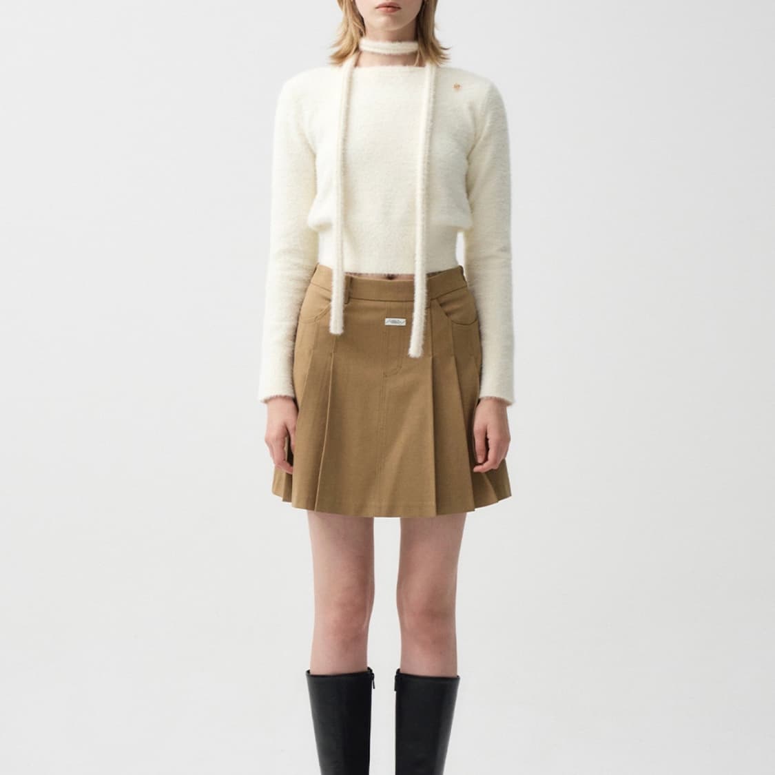마리떼프랑소와저버 플리츠 스커트 베이지 상품이미지3