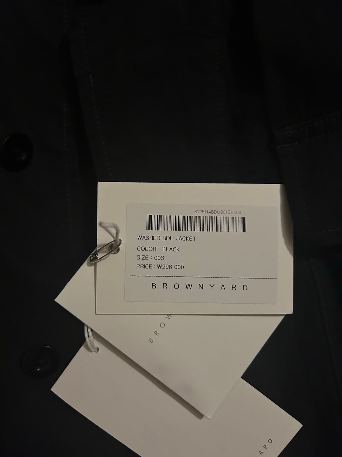 브라운야드 워시드 BDU 자켓 블랙 3사이즈 상품이미지3