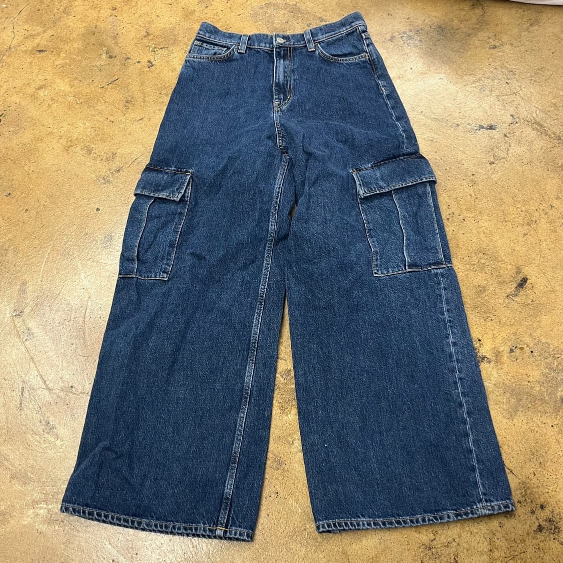 [정품/26] 코스 블루 데님 카고 와이드 팬츠 b19 상품이미지2