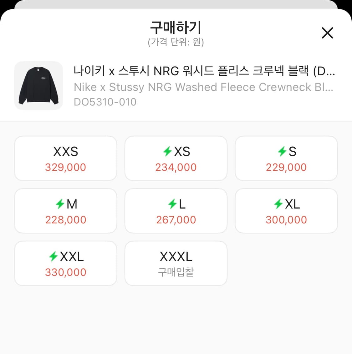 [M] 나이키 x 스투시 NRG 워시드 플리스 크루넥 블랙  상품이미지5