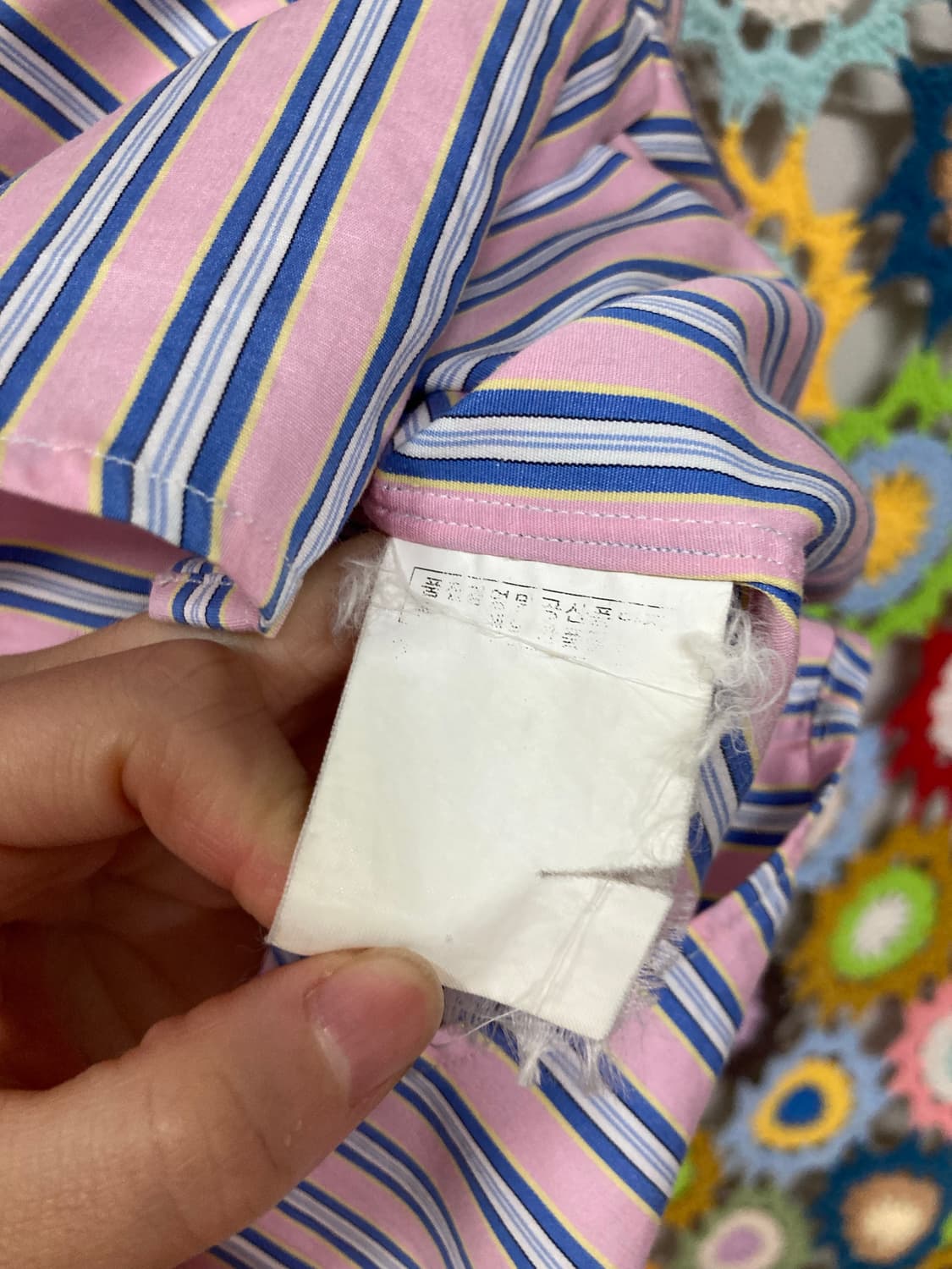 여성 폴로 랄프로렌 소매로고 배색 스트라이프 셔츠 _ 핑크 상품이미지9