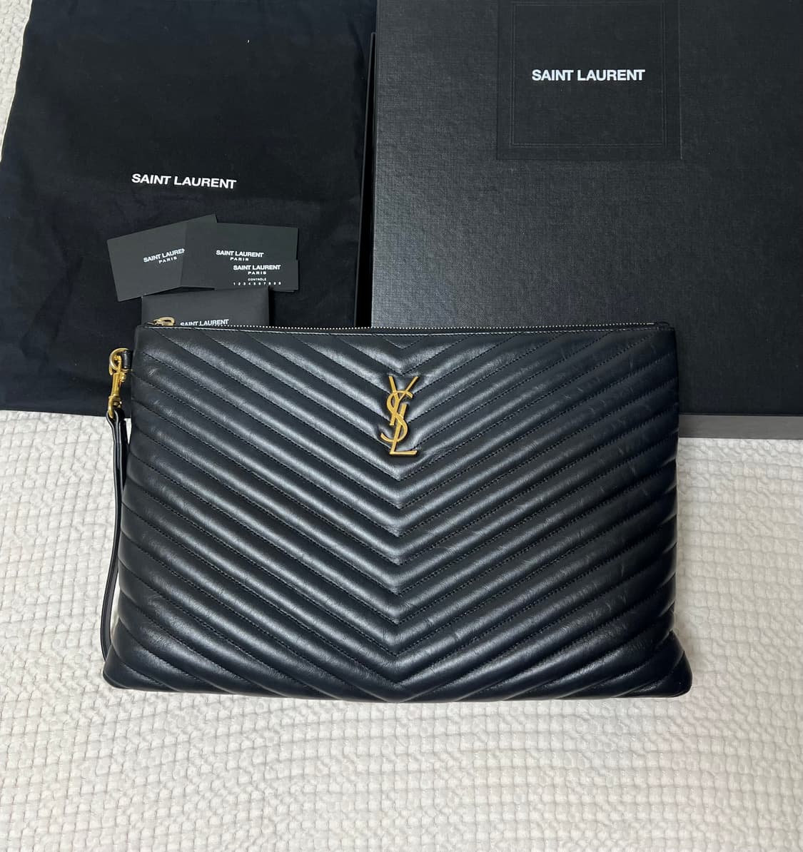 (스트랩 포함 풀구성) 입생로랑 마틀라세 클러치백 상품이미지1