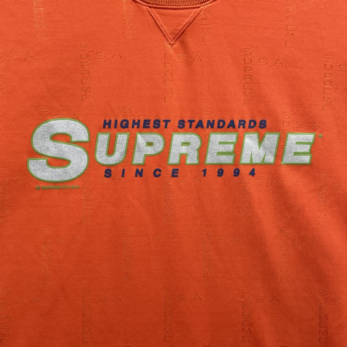19SS 슈프림 하이스트 스탠다드 애슬레틱 S/S 탑 반팔 티셔츠 오렌지 상품이미지2