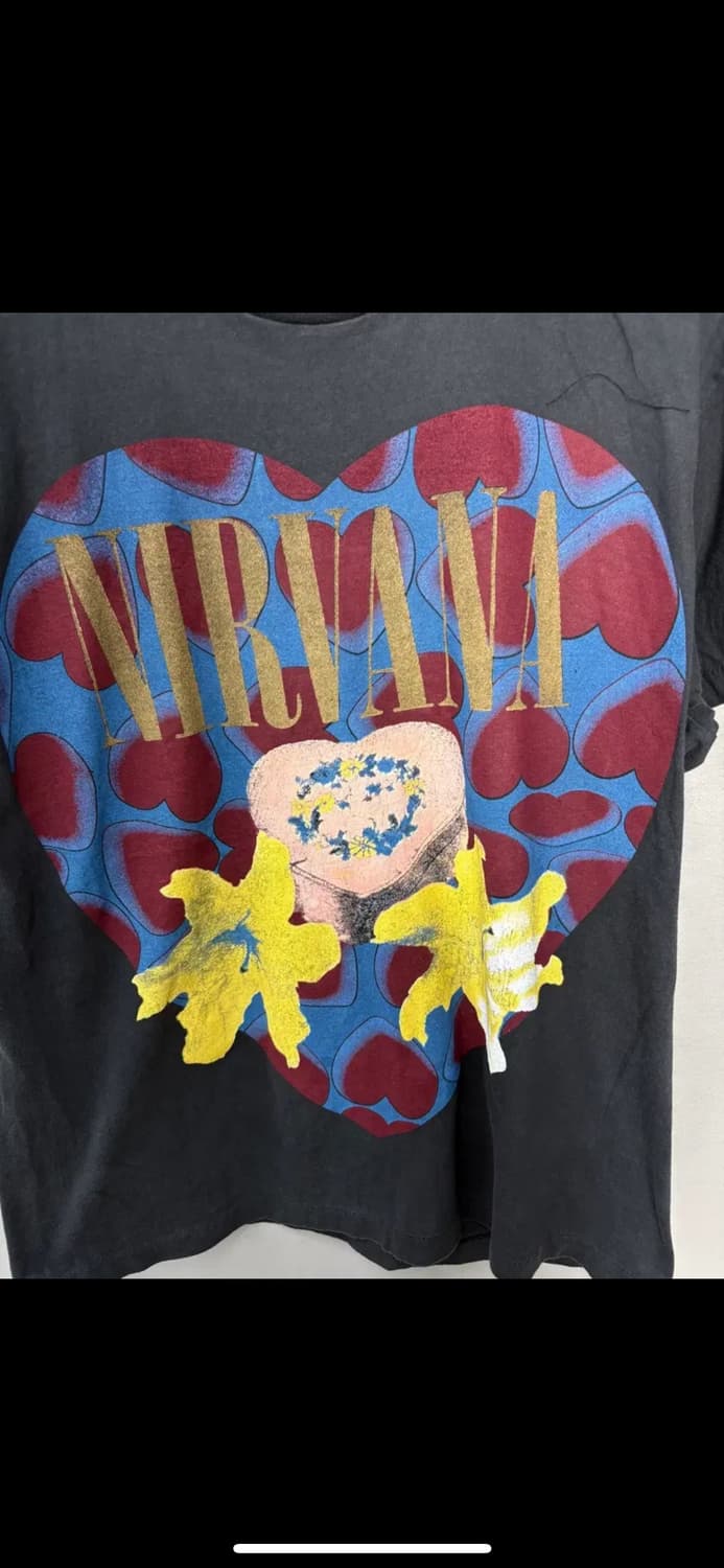 빈티지 너바나 하트 그래픽 반팔 H2522 상품이미지3