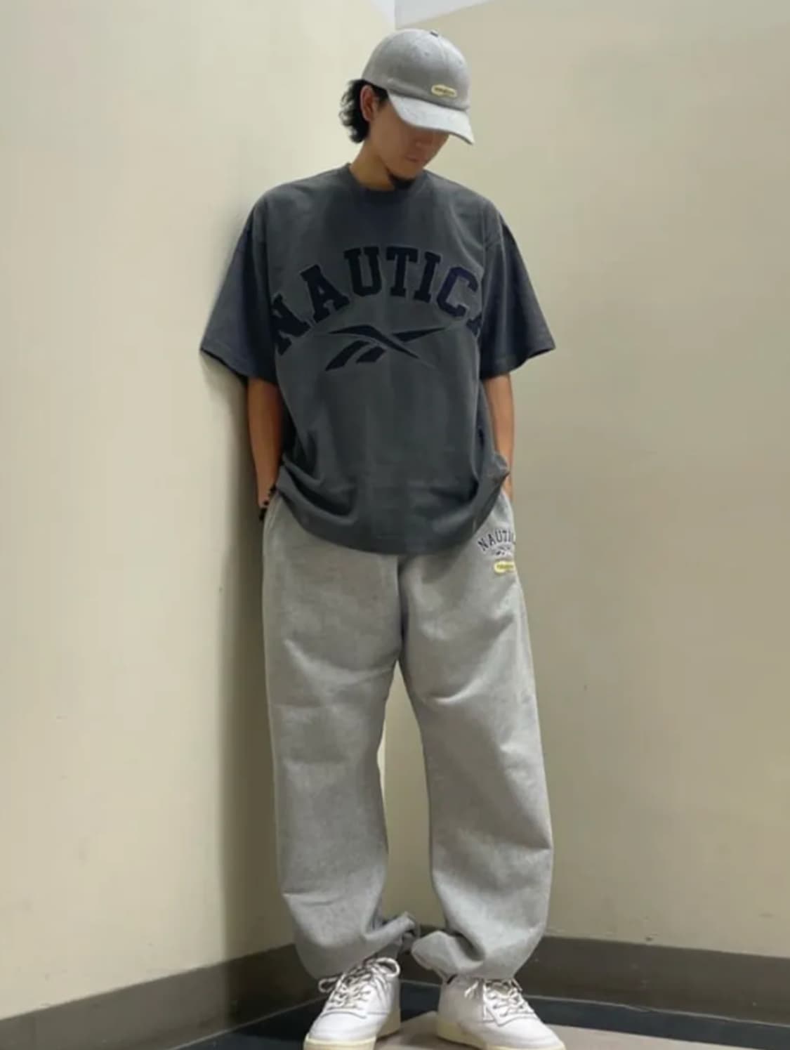 노티카 재팬 x Reebok 아치로고 피그먼트 다이 티셔츠 네이비 XL 상품이미지7