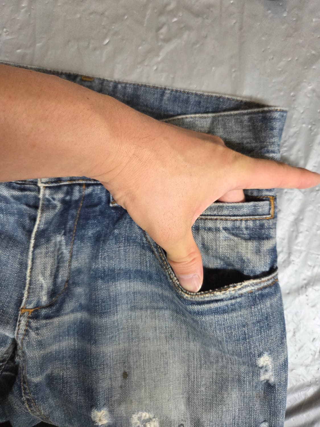 돌체앤가바나 빈티지 더티 데미지 데님팬츠 대략 30 상품이미지5