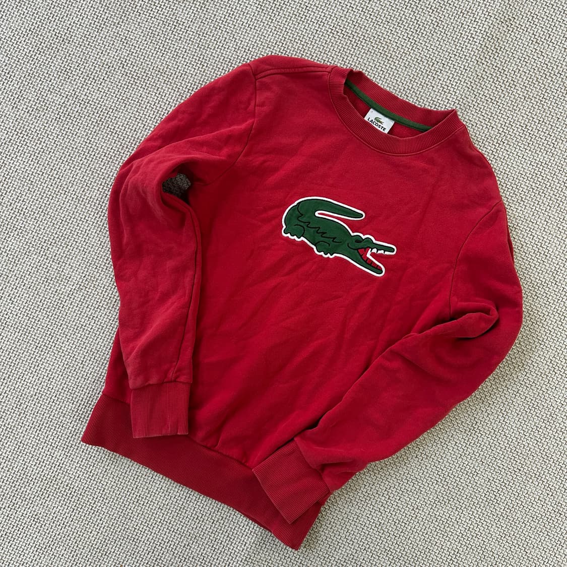 2 라코스테 빅로고 레드 맨투맨 0424D 상품이미지1