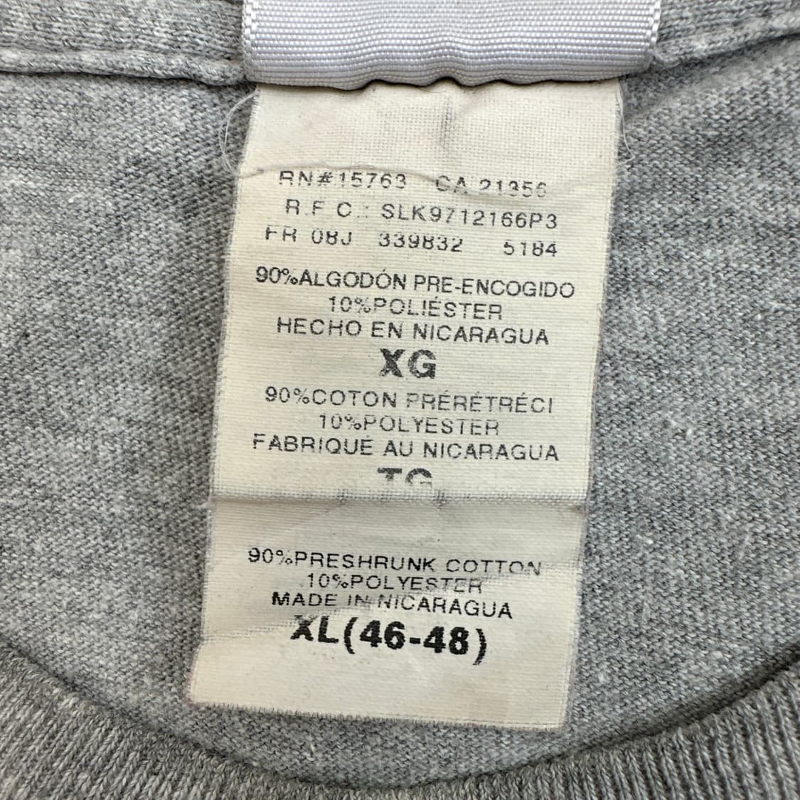 빈티지 후버 호크스 헤인즈 비피 티셔츠 XL 사이즈 그레이 Y2K 스타일 상품이미지3