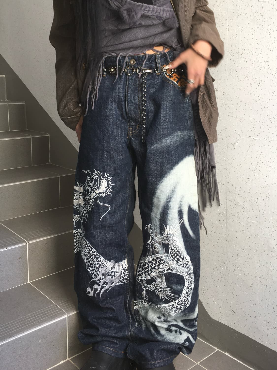 Karakuri Tamashii oriental dragon pants 상품이미지1