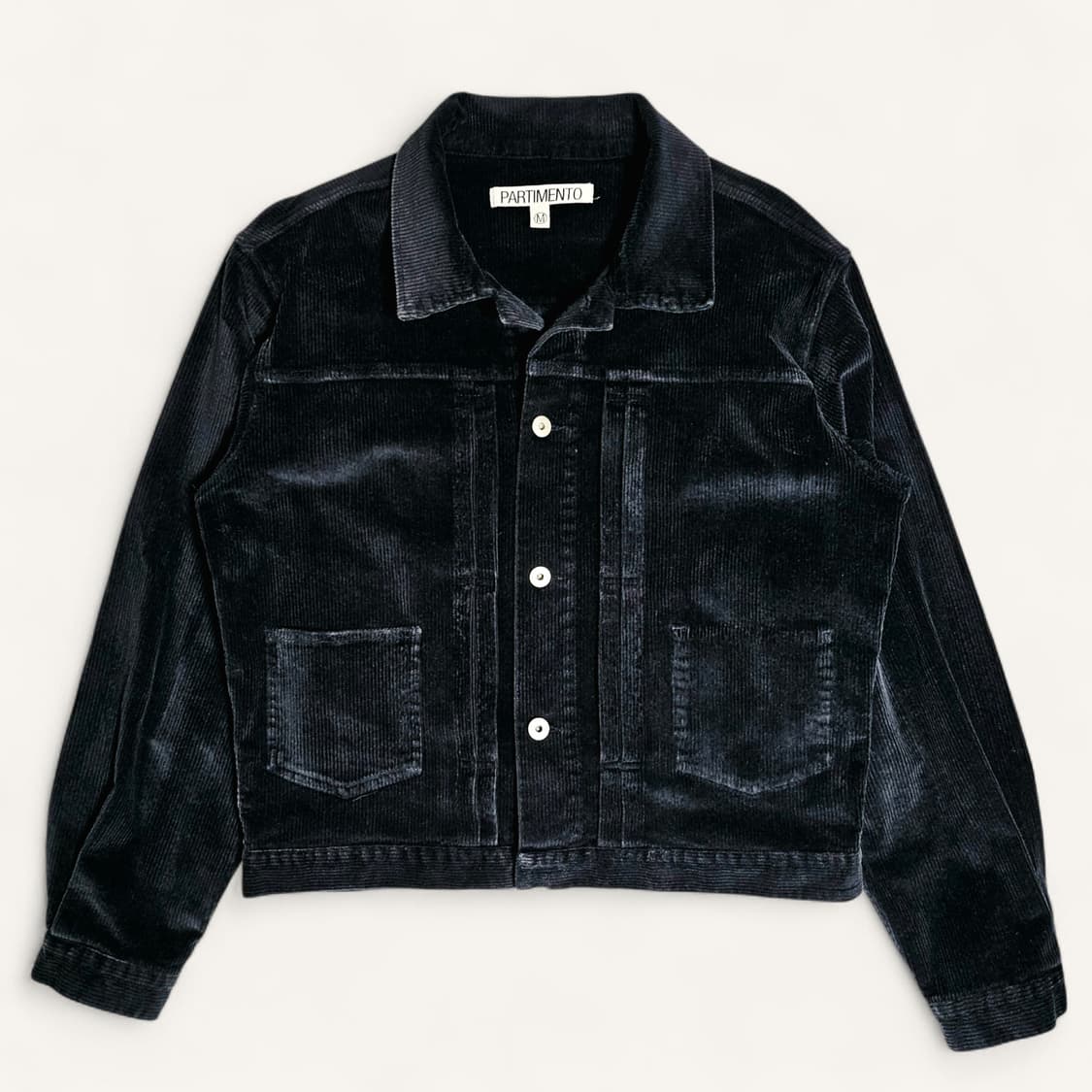 [M(105)][파르티멘토] 워시드 코듀로이 트러커 자켓 다크 네이비 상품이미지1