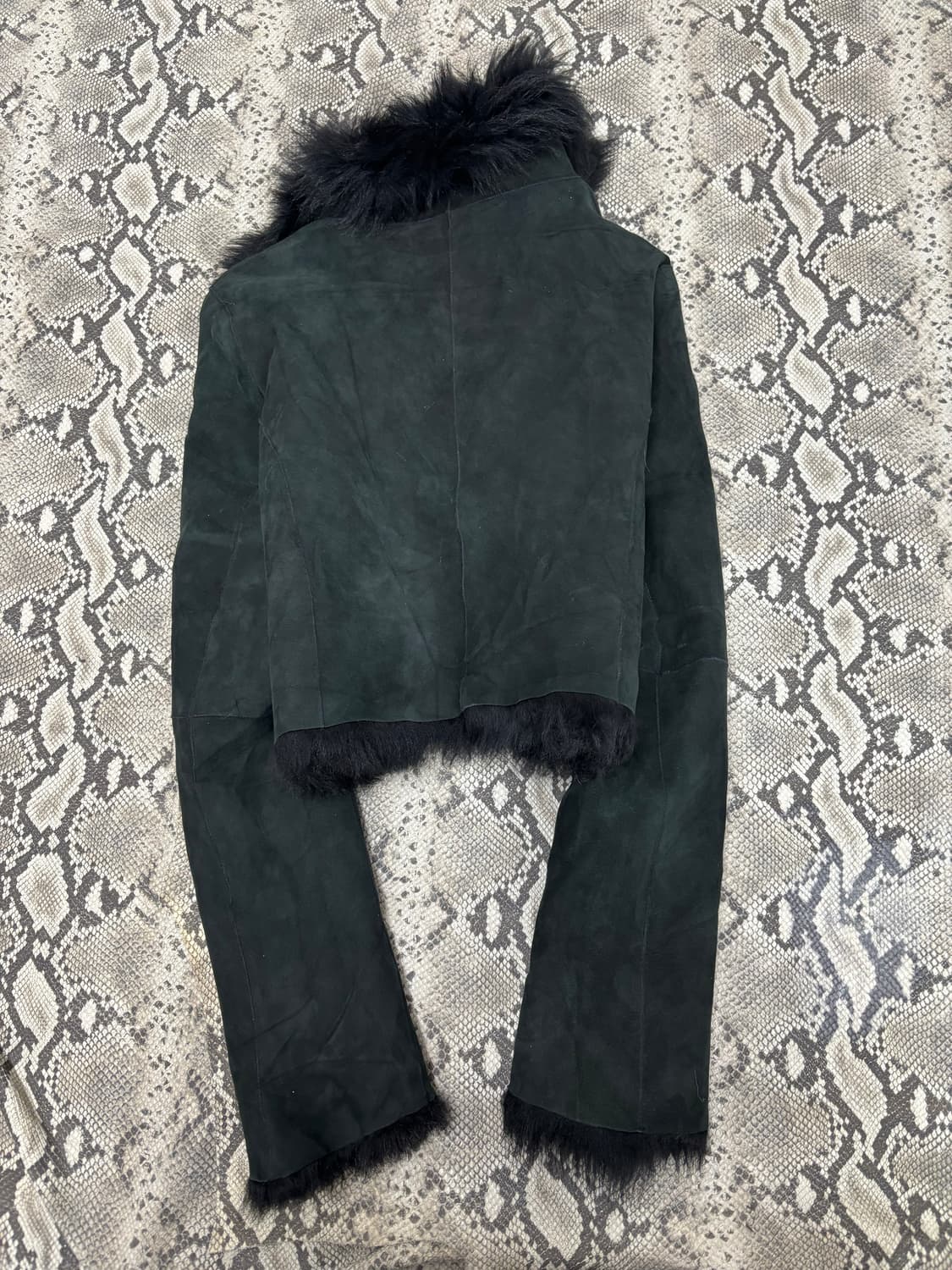 Vkei Black Fur Trimming Crop Leather Jac 상품이미지9