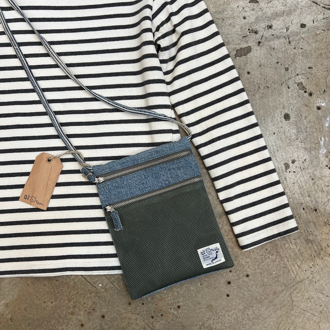 orslow x beams 데님 메쉬 사코슈 상품이미지7
