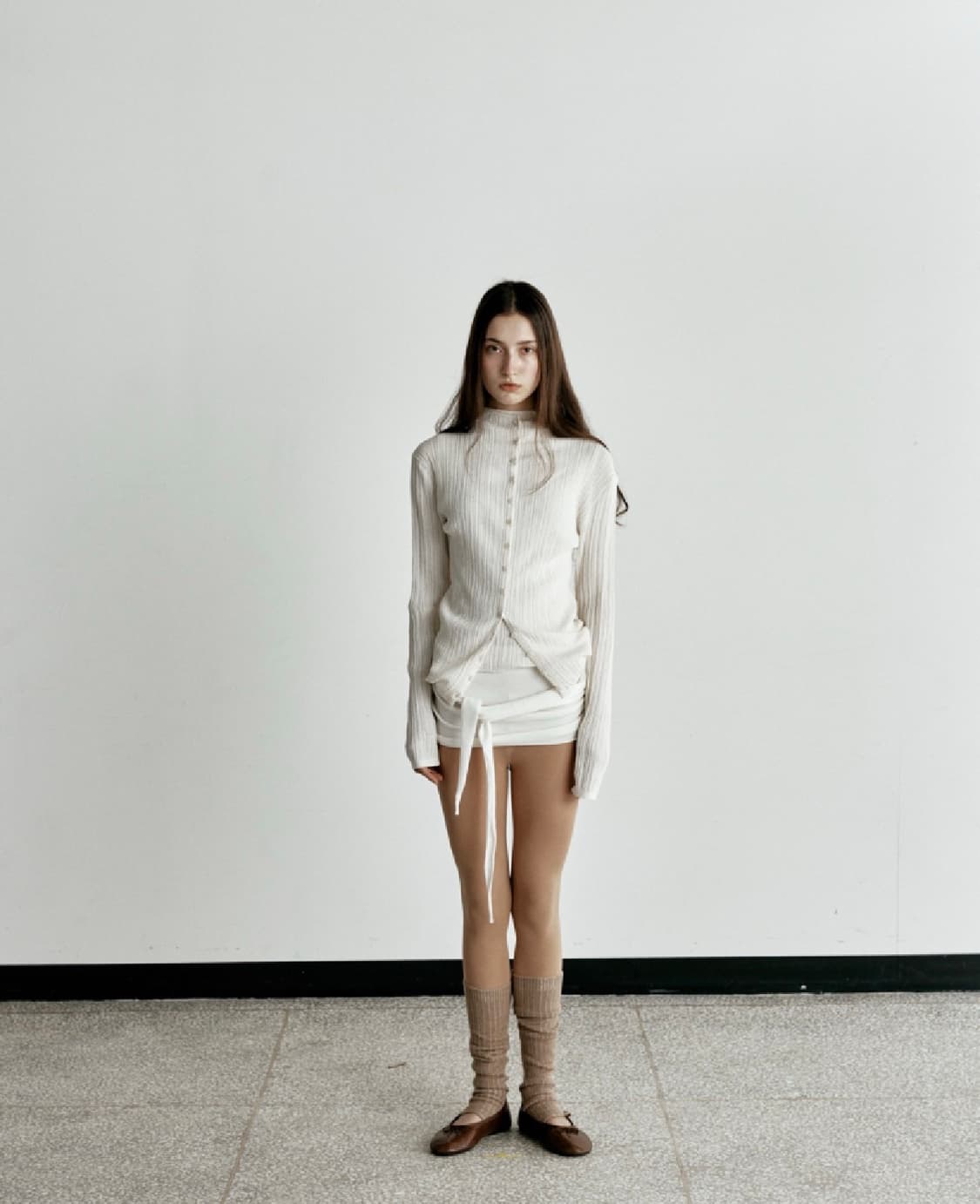 르917 WRINKLE MOCKNECK CARDIGAN [IVORY] 상품이미지3