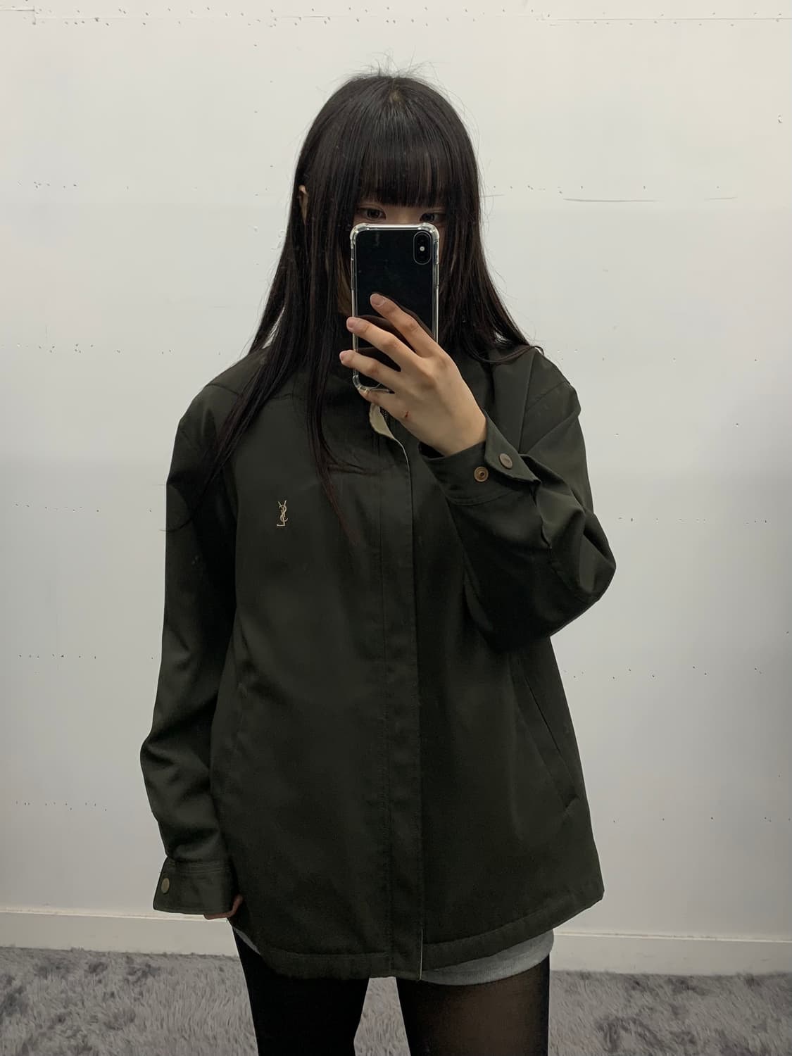 입생로랑 90s 카키 봄버 상품이미지2