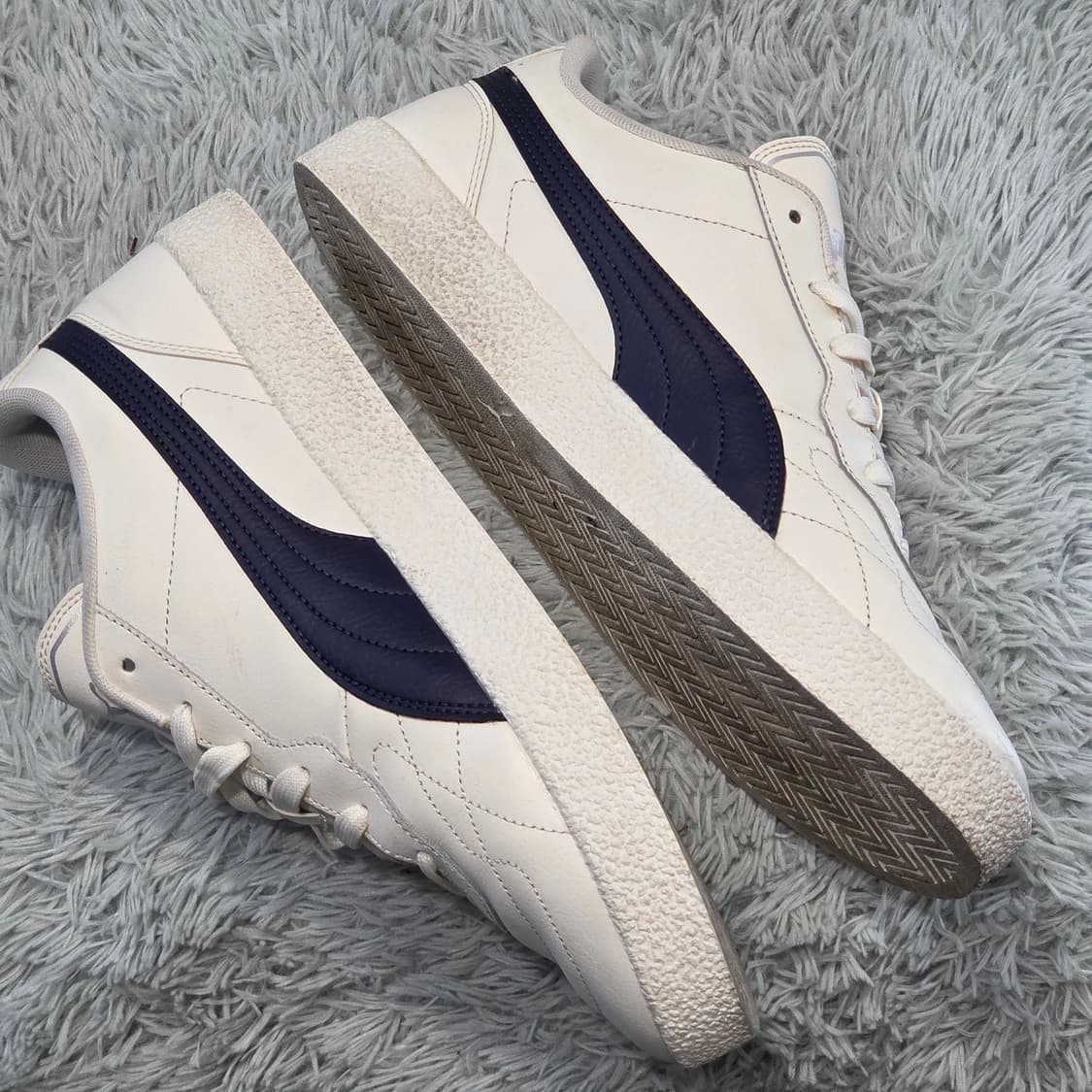 3q-6:푸마 슈퍼 팀 클래식 화이트 네이비(290mm)-상태긋 상품이미지7