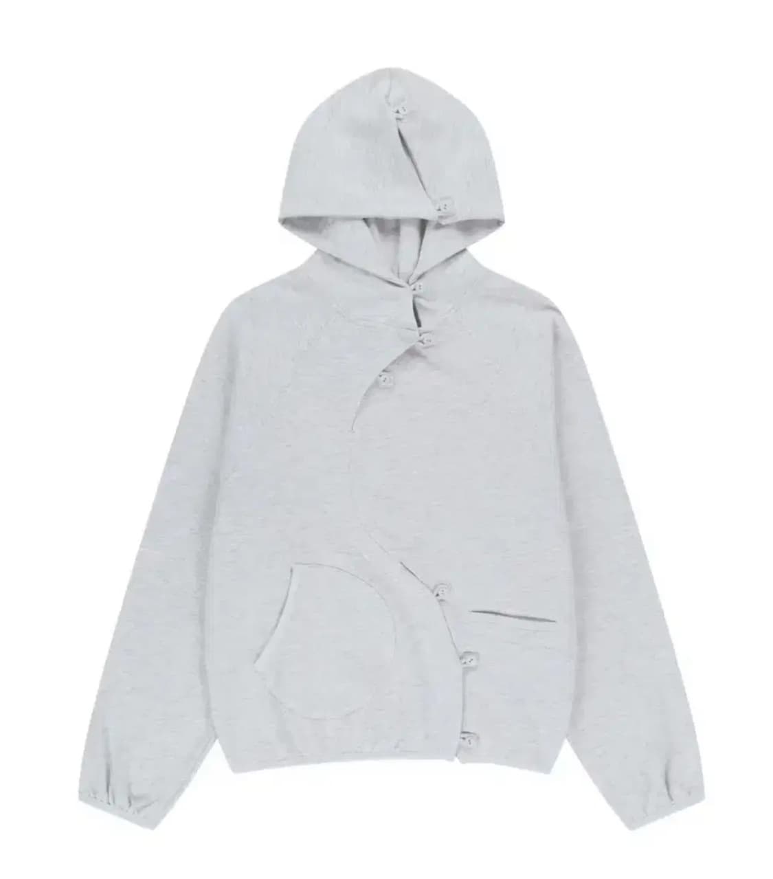 산산기어 버튼 후디 멜란지 화이트 2 상품이미지1