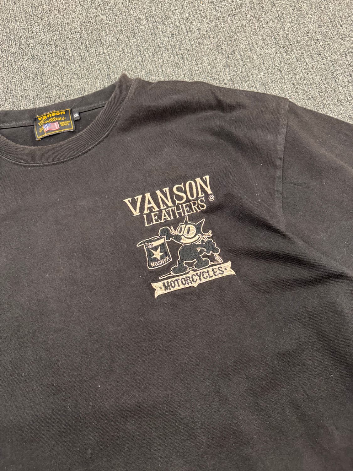 2XL)밴슨 레더 빈티지 펠릭스 자수 프린팅 롱슬리브 상품이미지4