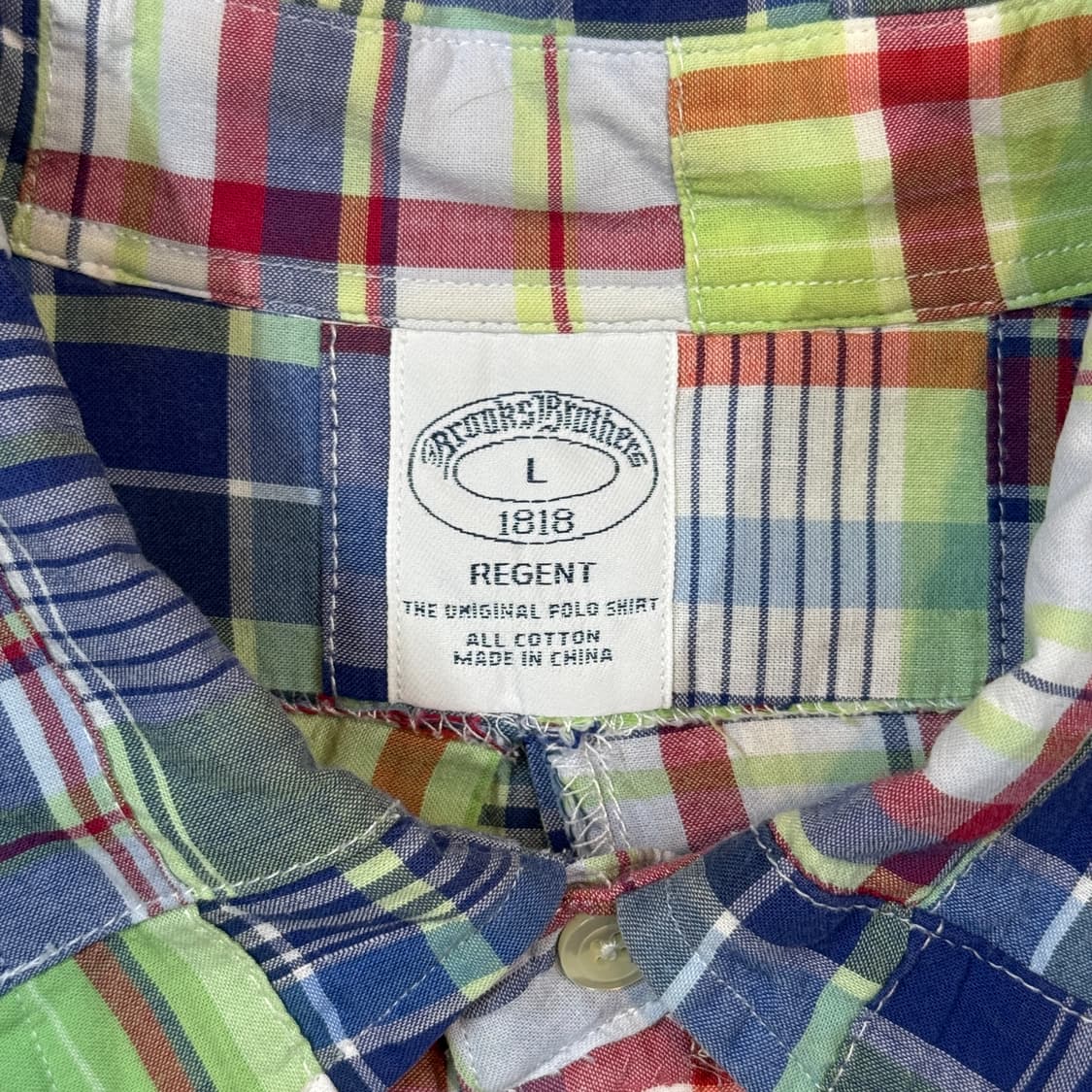 L) 브룩스 브라더스 리젠트핏 멀티 컬러 패치워크 셔츠 상품이미지5