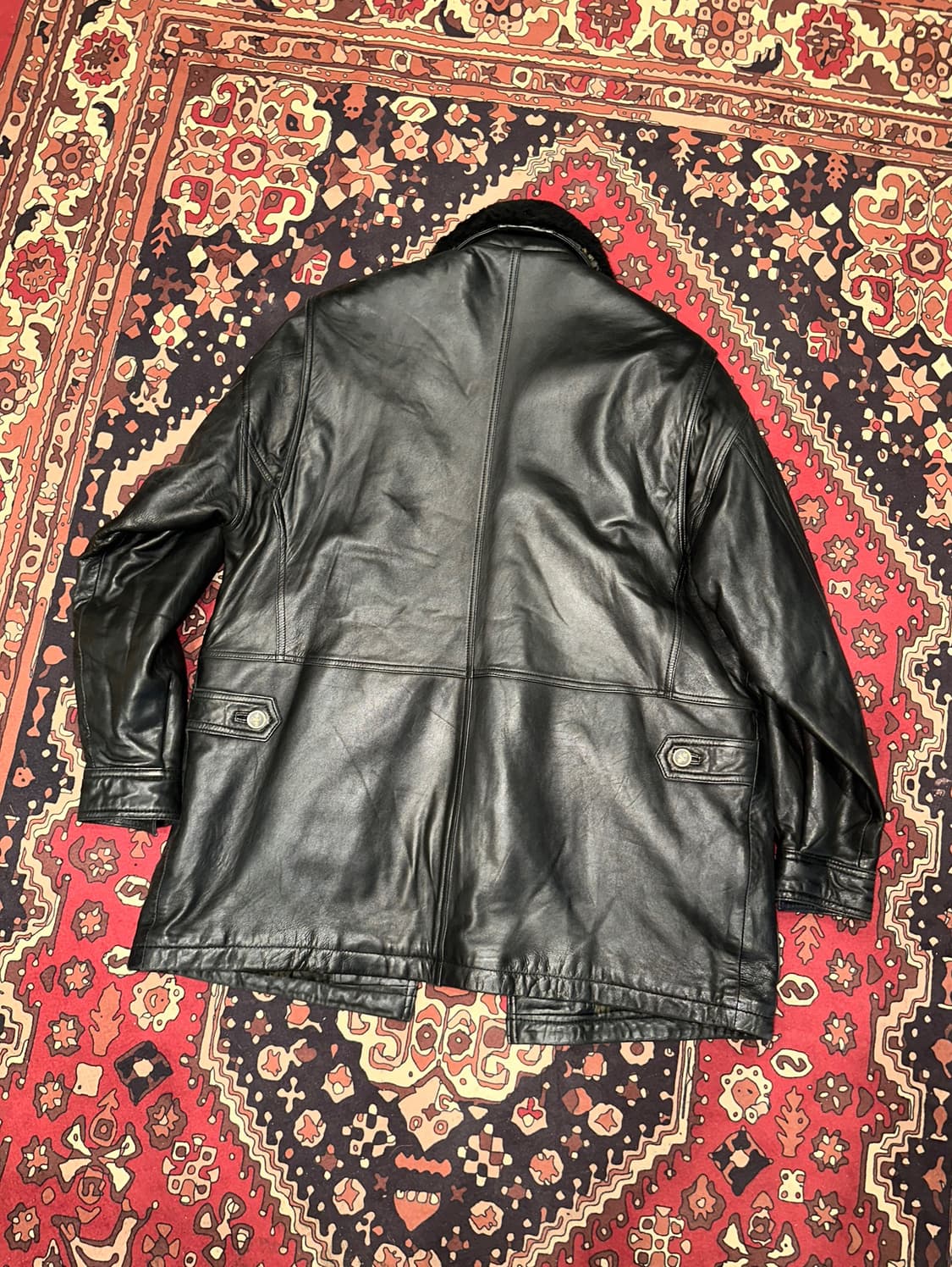 ( XL-2XL ) 입생로랑 가죽코트 가죽카코트 가죽하프 빈티지가죽 상품이미지5