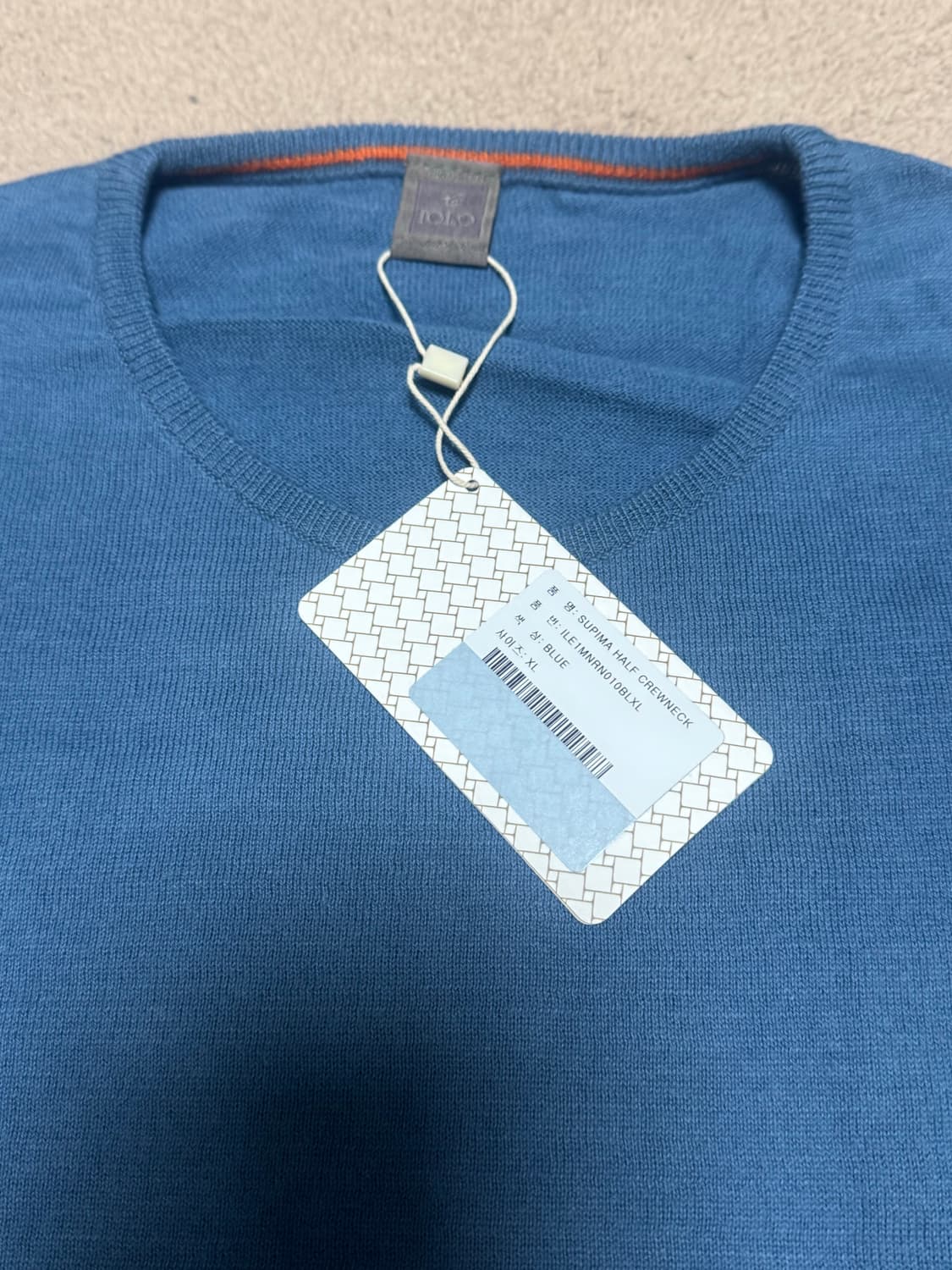 이올로 수피마 코튼 하프 크루넥 XL 새상품 상품이미지3