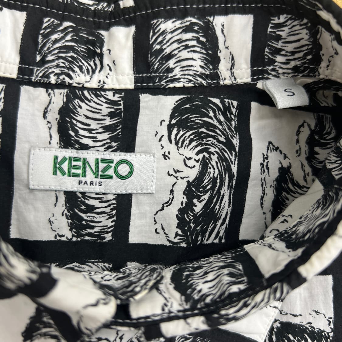 14ss Kenzo 겐조 스퀘어 웨이브 반팔 셔츠 S 상품이미지4
