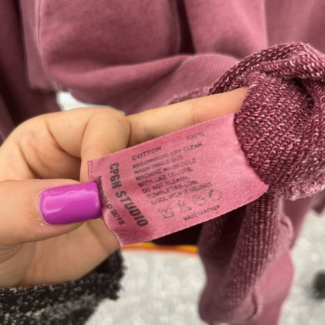 꼼파뇨 피그먼트 오버핏 더스티핑크 맨투맨 스웻셔츠 L C06741 상품이미지6